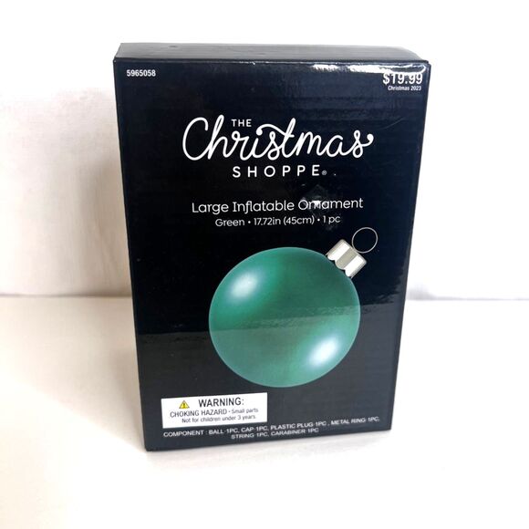 Christmas Shoppe Large Inflatable Christmas Ornament Yard Decor *18” Green NWT - Picture 1 of 5